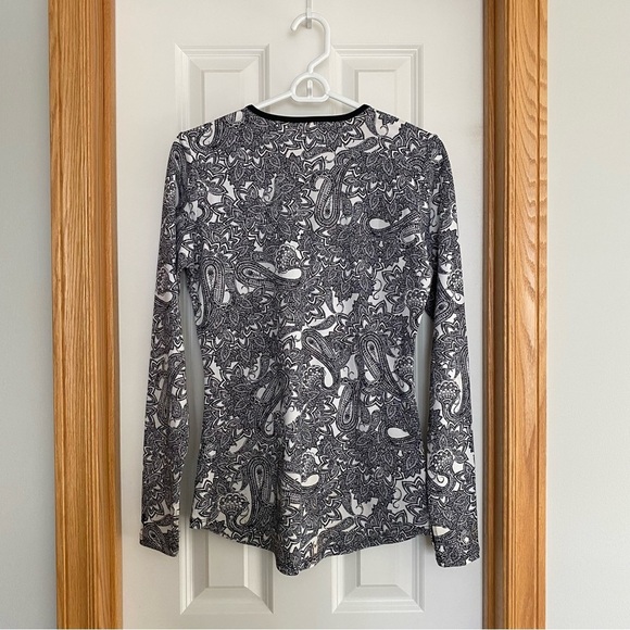 Coolibar Black and White Paisley Pattern Long Sleeve Shirt Size Small - Picture 5 of 7
